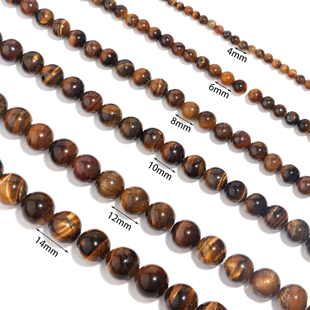 Natural Yellow Tiger Eye Stone Beads for DIY Jewelry Making