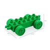 A green city traffic vehicle building block set featuring trucks and buses.