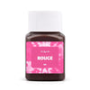 A dark brown bottle of Rouge textile fabric dye kit with a white cap.