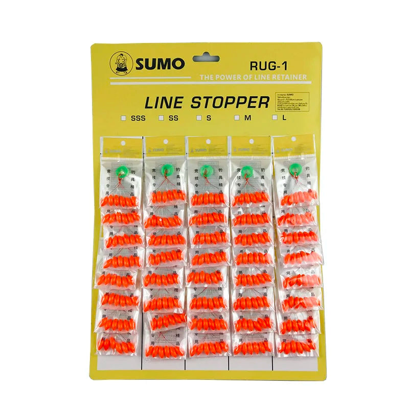 A package of SUMO Line Stopper fishing floats with bobber beads in various sizes