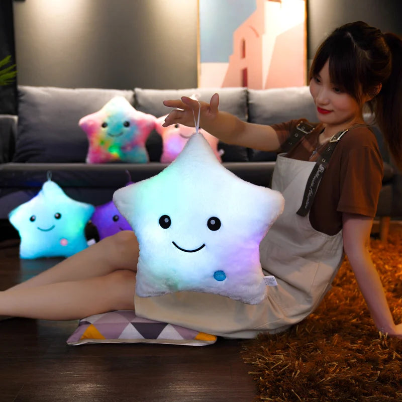 Glowing Star Pillow with Soft LED Light