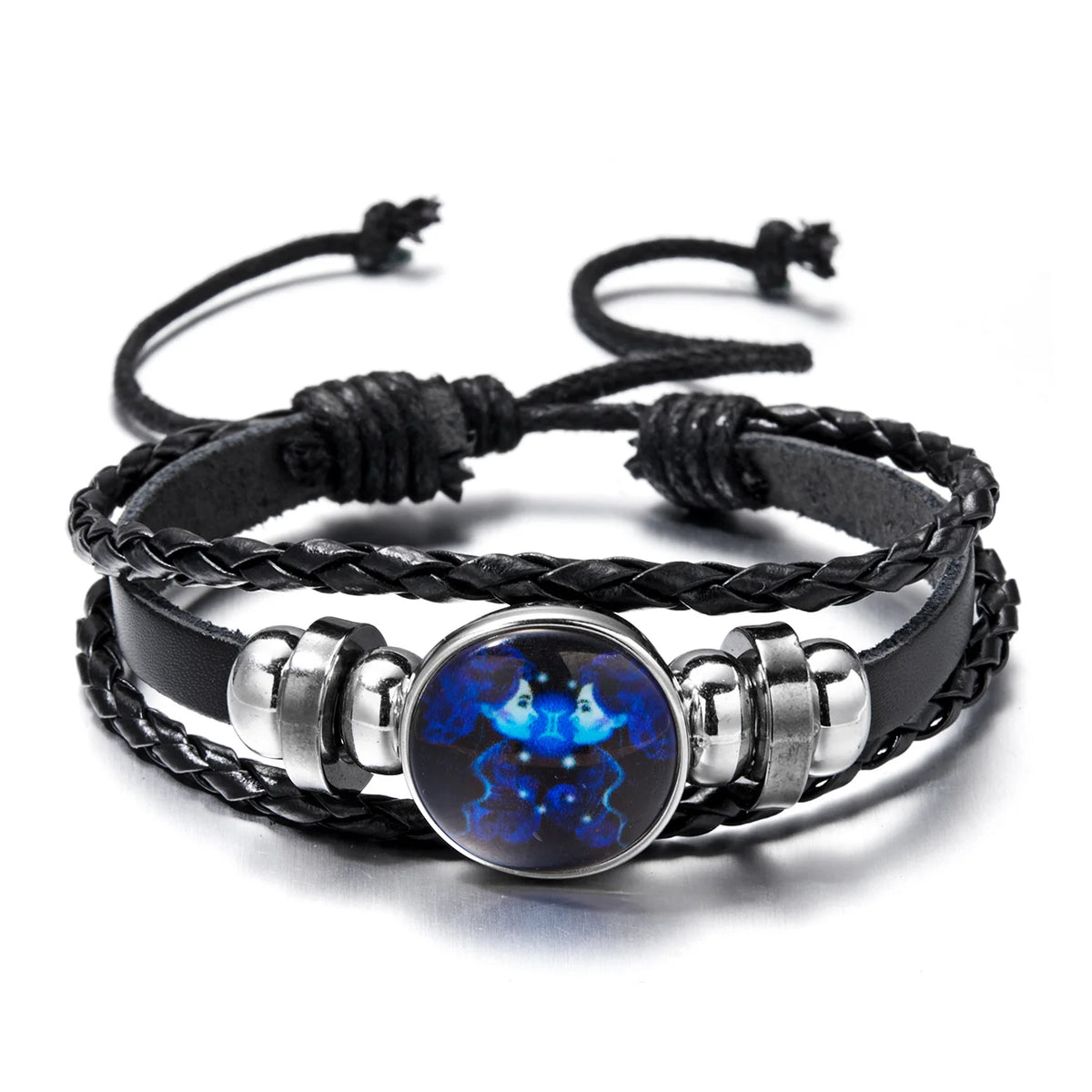 Zodiac Sign Luminous Leather Wrap Bracelet