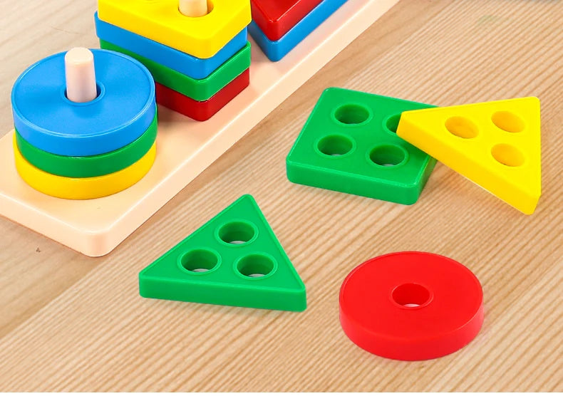 Montessori Shape Sorting Stacking Toy for Toddlers