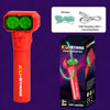 Red KU-STRING rope thruster with green glow-in-the-dark lights and accompanying launching rope.