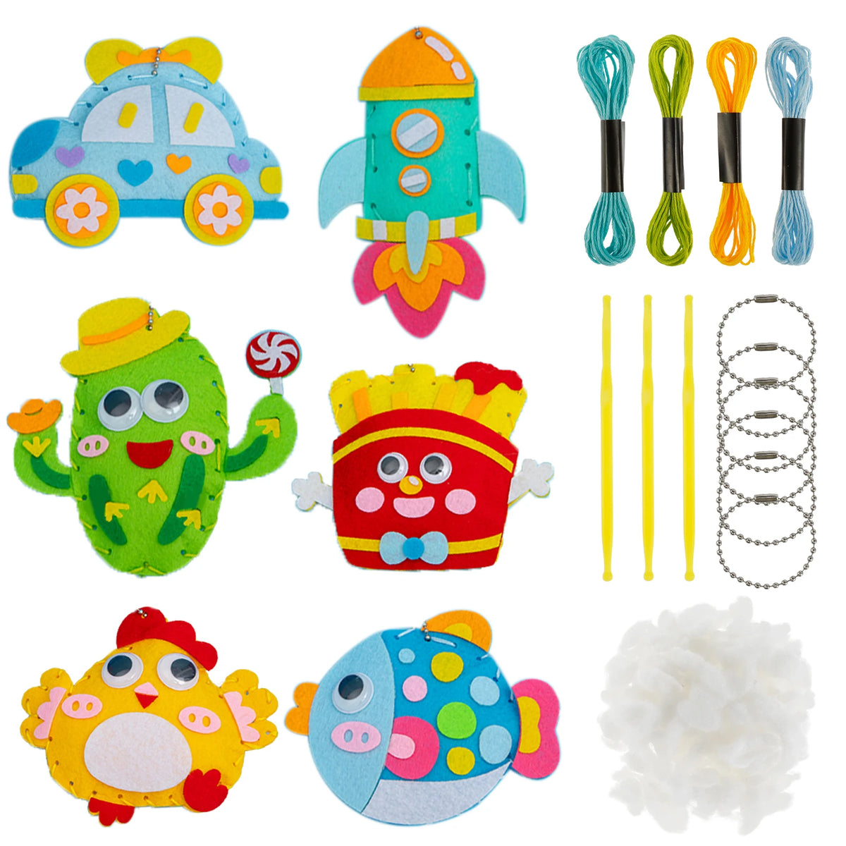 DIY Felt Sewing Craft Kit for Kids – Forest Creatures Plush Toy Making Set