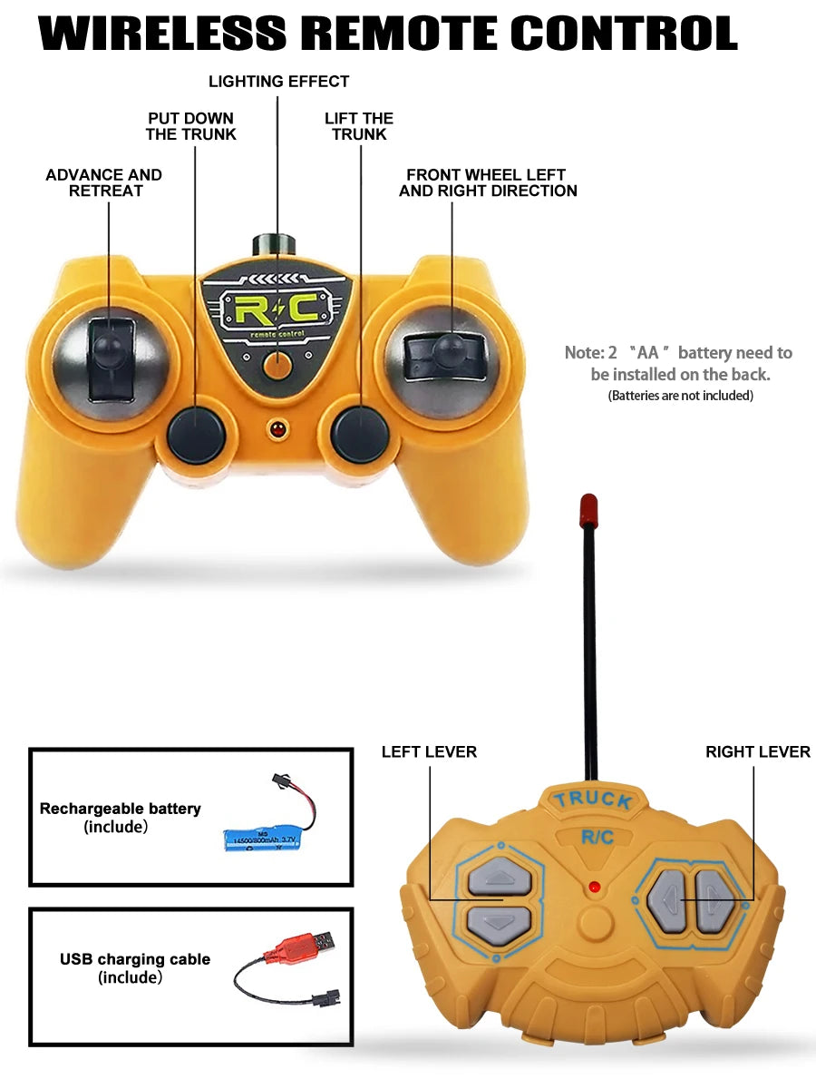 2.4G Remote Control Dump Truck with Lights and Sounds