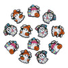 A collection of festive Christmas silicone beads featuring white ghosts and orange pumpkins for jewelry making