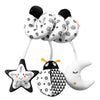 Black and White Animal Hanging Toys for Baby Car Seat and Stroller