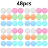 A set of 48 reusable quick-fill water balloons in various pastel colors including white, pink, green, and orange.