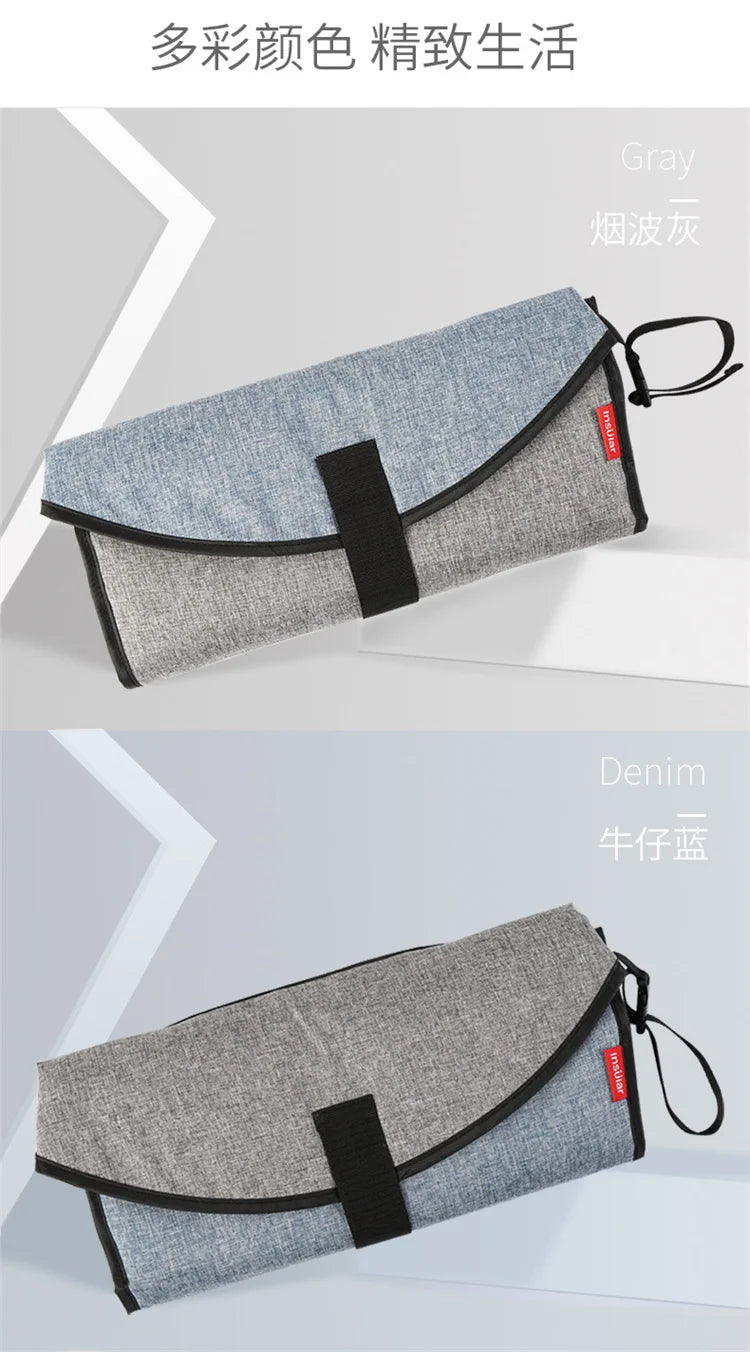 Portable Waterproof Baby Changing Pad with Storage Bag