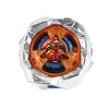 A silver metal spinning top featuring an orange-tinted central mechanism and a red and black Spider-Man design.