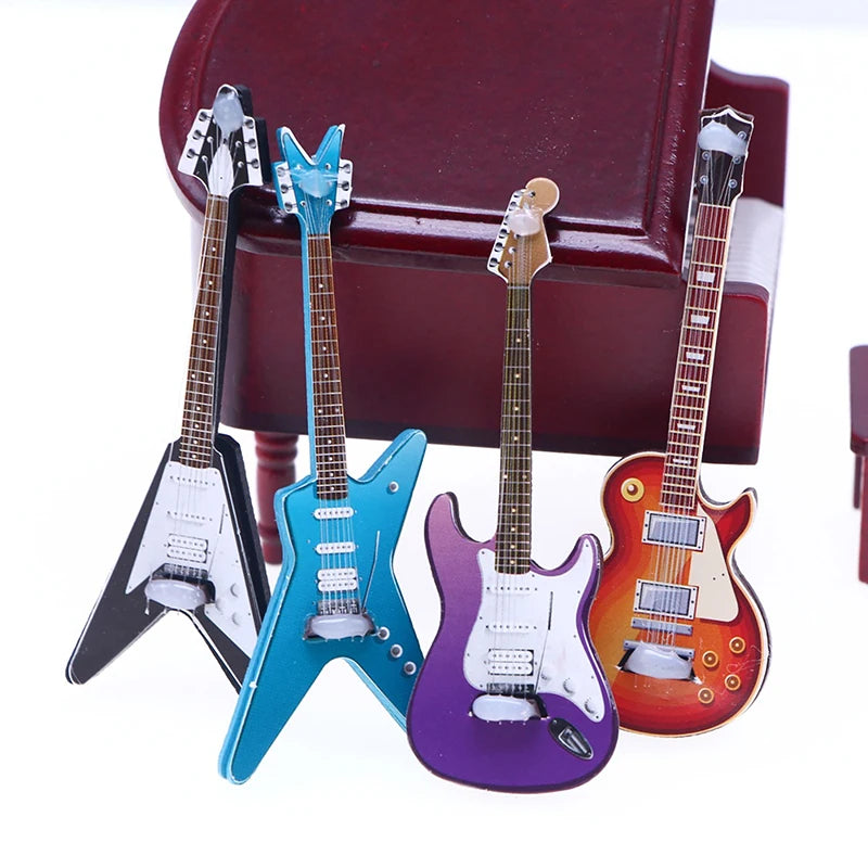 Miniature Electric Guitar for Dollhouse Decor