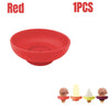 A red drip-proof silicone popsicle holder with various ice cream popsicles displayed below.