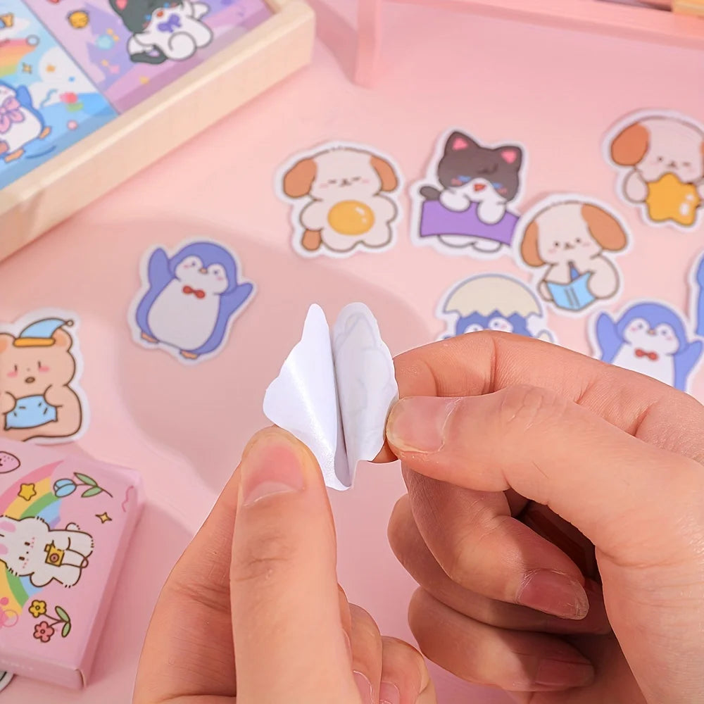 Cute Cartoon Animal Washi Sticker Set – 300 Sheets for Journaling & Crafts
