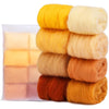 8-Color Wool Roving for Needle Felting – 100% Natural Fiber Craft Set