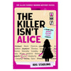Cover of The Killer Isn't Alice murder mystery puzzle book featuring a woman silhouette and text.
