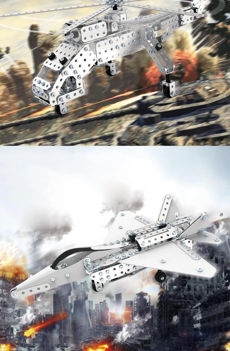 Metal 3D Aircraft Model Building Kit with Screw Assembly