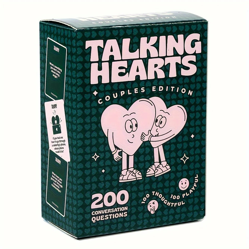 Box of Talking Hearts Couples Edition conversation cards with 200 questions for date night and travel