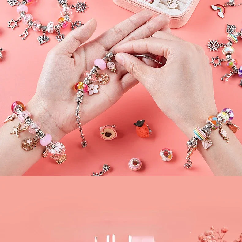 DIY Beaded Bracelet Craft Kit with Storage Box for Kids