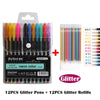 Metallic Glitter Gel Pens with Storage Case