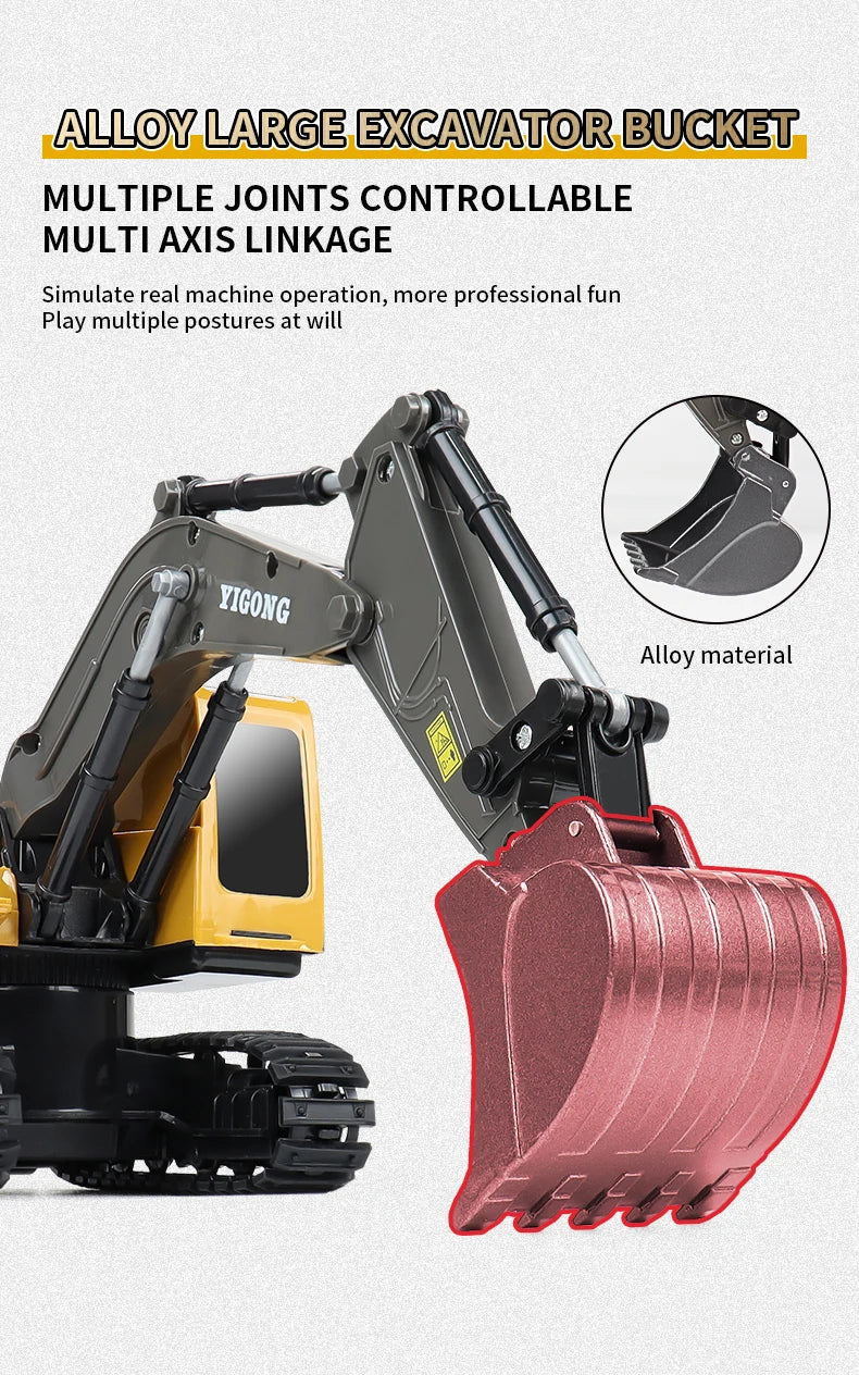 2.4G Remote Control Excavator with Lights and Sound Effects