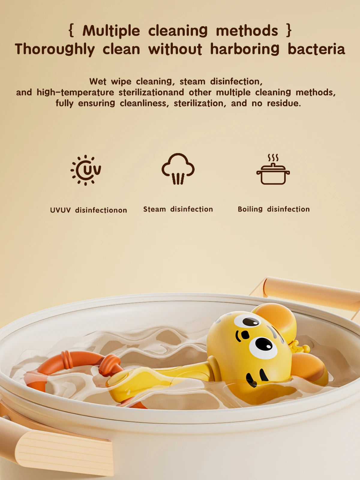 Cartoon Animal Rattle Handbell for Baby Sensory Development