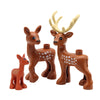 A set of zoo animal building blocks featuring a deer, a moose, and a fox.