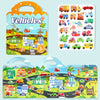 A colorful sticker book for kids featuring various vehicles like cars trucks and boats in outdoor scenes