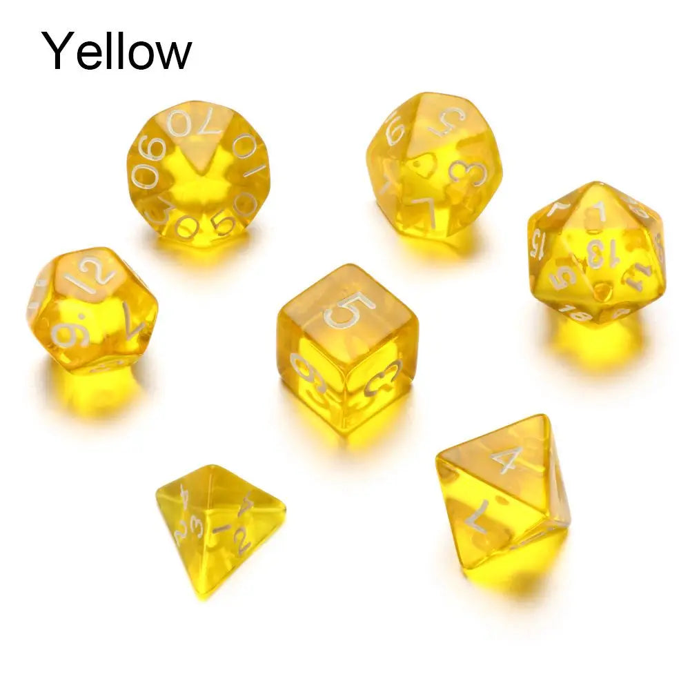 7-Piece Polyhedral Dice Set with Dual-Color Design for RPG and Tabletop Games