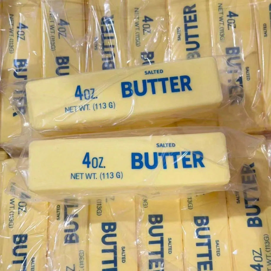 Pack of butter sticks with yellow packaging and blue labels for stress relief