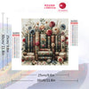 A diamond painting kit featuring a floral landscape design with various shades of pink, red, and green.