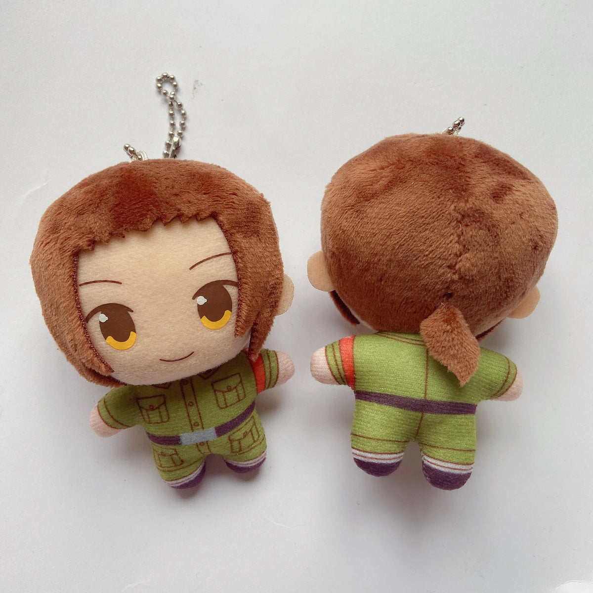 A set of three plush keychains featuring Hetalia characters Arthur, Alfred, and Wang Yao.