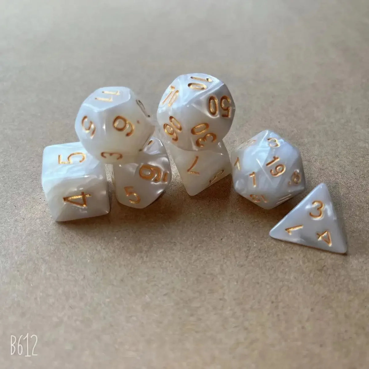 Colorful Pearl Polyhedral Dice Set for Tabletop RPGs