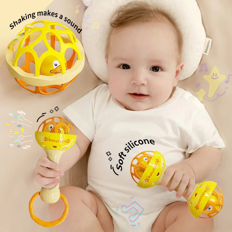 Baby Sensory Rattle Toy Set with Spinning Stacker
