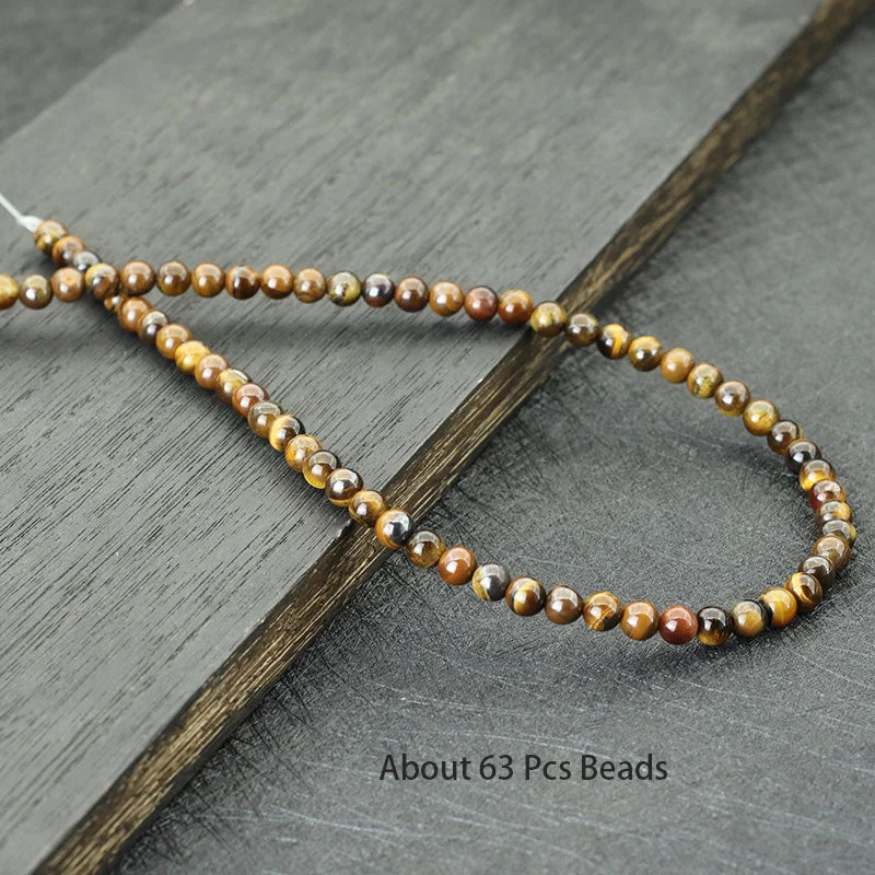 Genuine Tiger Eye Stone Beads for Jewelry Making – Round 8mm, 15" Strand