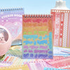 A collection of fantasy aesthetic sticker books and paper designs featuring colorful illustrations for journaling and scrapbo