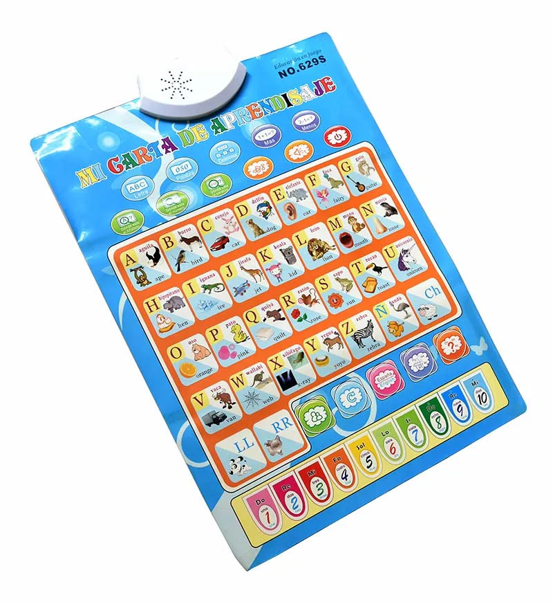 Bilingual English-Spanish Interactive Learning Poster for Toddlers