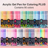 A set of 6 vibrant acrylic gel pens in various colors for coloring and sketching.