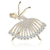 Ballerina Dancer Rhinestone Brooch for Women