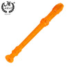 Orange rainbow transparent 8-hole soprano recorder with a cleaning rod