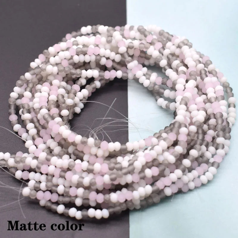 Mixed-Color Rondelle Glass Beads for Jewelry Making