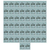 A grid of guitar strings packaged in individual plastic cases, showing various sizes and sets.