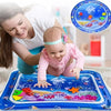 Inflatable Tummy Time Water Play Mat with Floating Fish