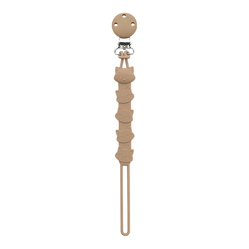 3-in-1 Silicone Pacifier Clip with Adorable Cartoon Animal Design