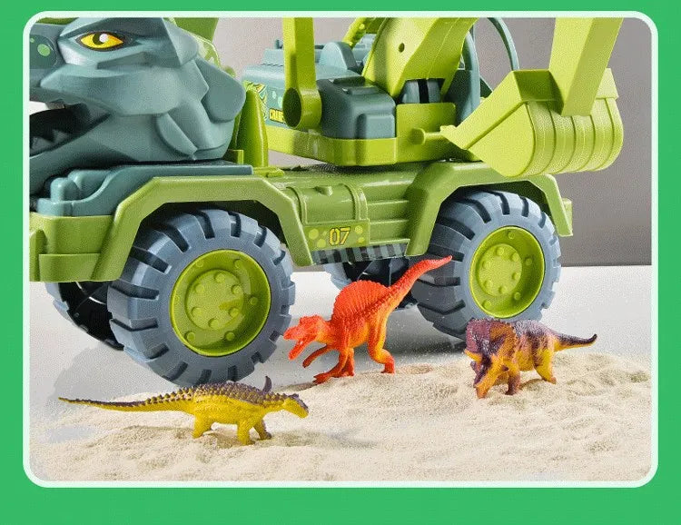 Dinosaur Transport Truck Carrier Playset with Tyrannosaurus Rex
