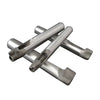 A set of precision leather hole punches used for belts and crafting, consisting of several metal tools.