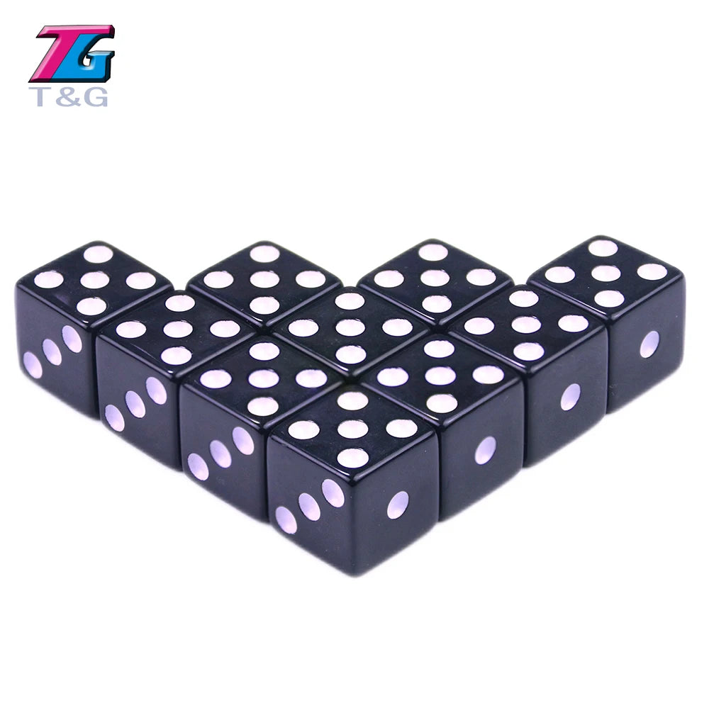 12mm Acrylic Dice Set – Standard White Numbered Dice