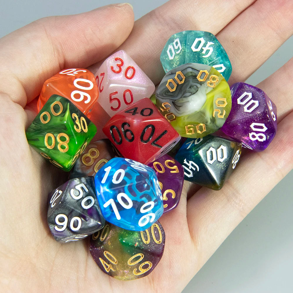 Polyhedral Resin Dice Set (10-Piece) for D&D and RPG