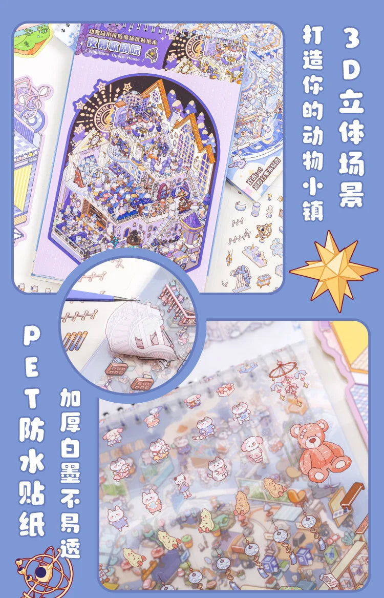 3D Miniature Scene Sticker Book for Kids