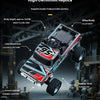 A compact and lightweight high-definition replica off-road car with colorful patterns and rubber tires.